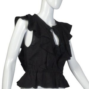 McGuire Denim Pure Linen Ruffled Peplum Top Size: XS HOT!
